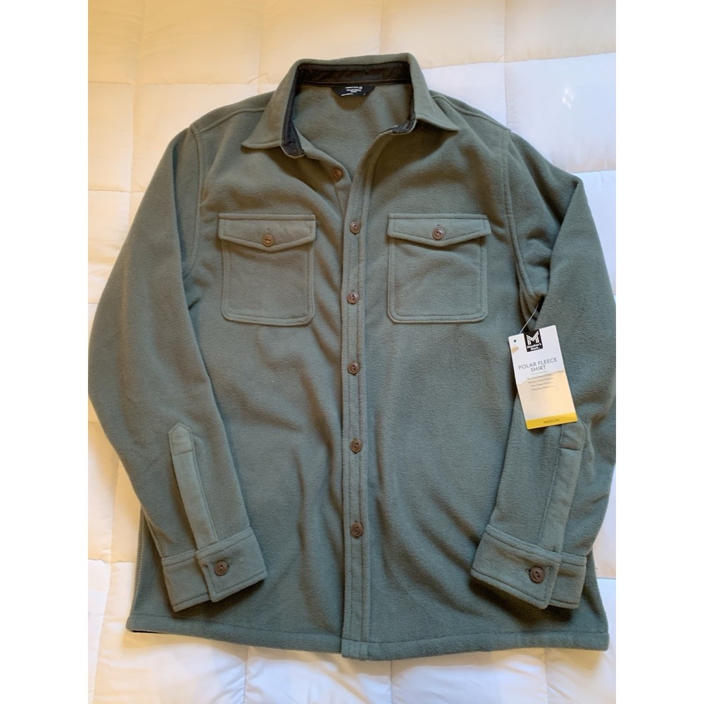 Member's Mark Men's Polar Fleece Shirt Green Medium‎